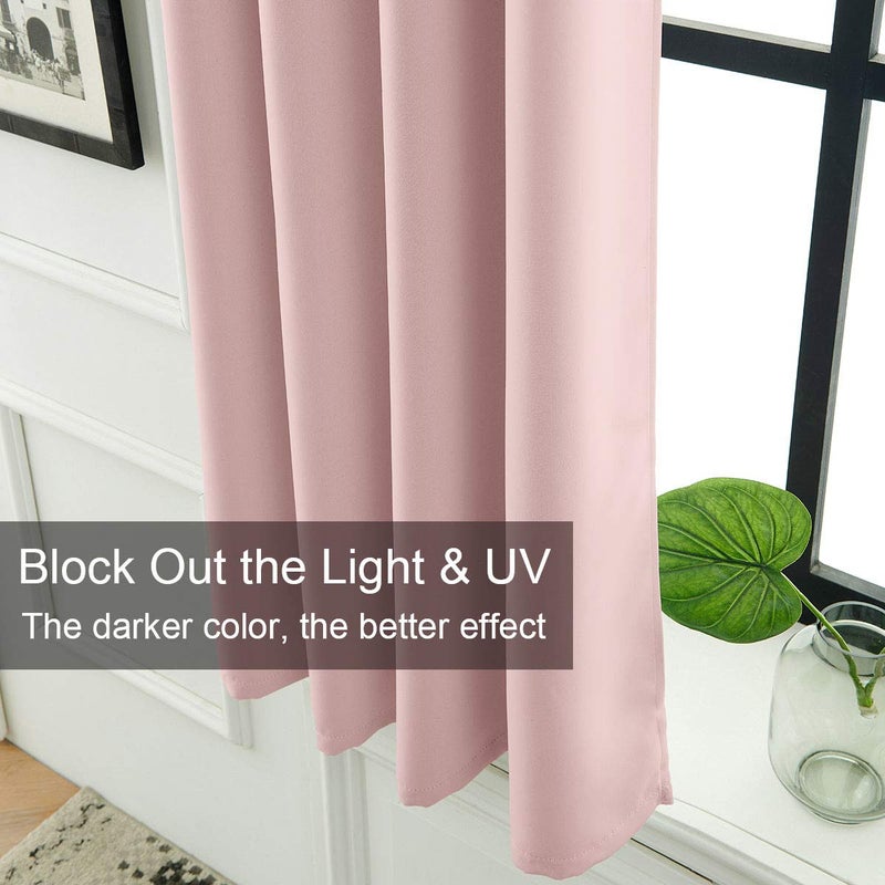 LA PALMA Thermal Insulated Blackout Darkening Grommet Living Room Curtains Window Drapes for Bedroom Pack of 2 Panels - Image 2